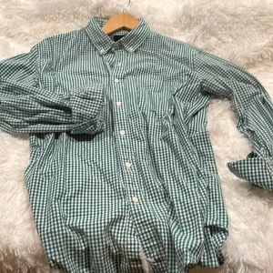 J.Crew long sleeve button-up (White and Green)